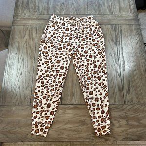 Anybody Brushed Jersey Joggers with Tie Waistband Leopard Print XS